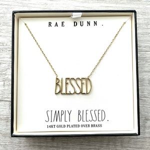 [Rae Dunn] ‘BLESSED’ 14kt Gold Plated Necklace
